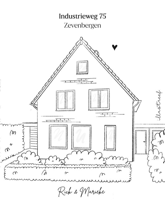 Lijntekening huis (digitaal)