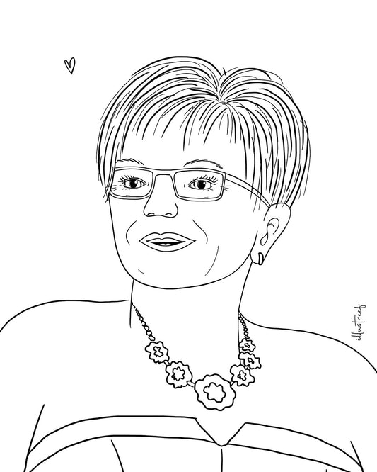 Portrettekening zwart/wit - 1 persoon (digitaal)