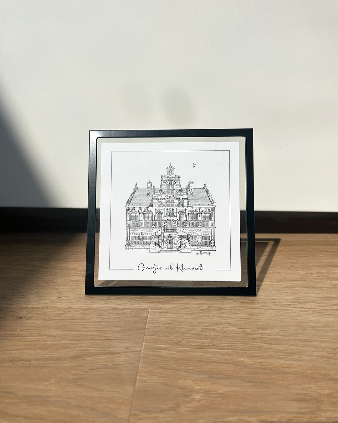 Stadhuis Klundert 15x15 (ingelijst)