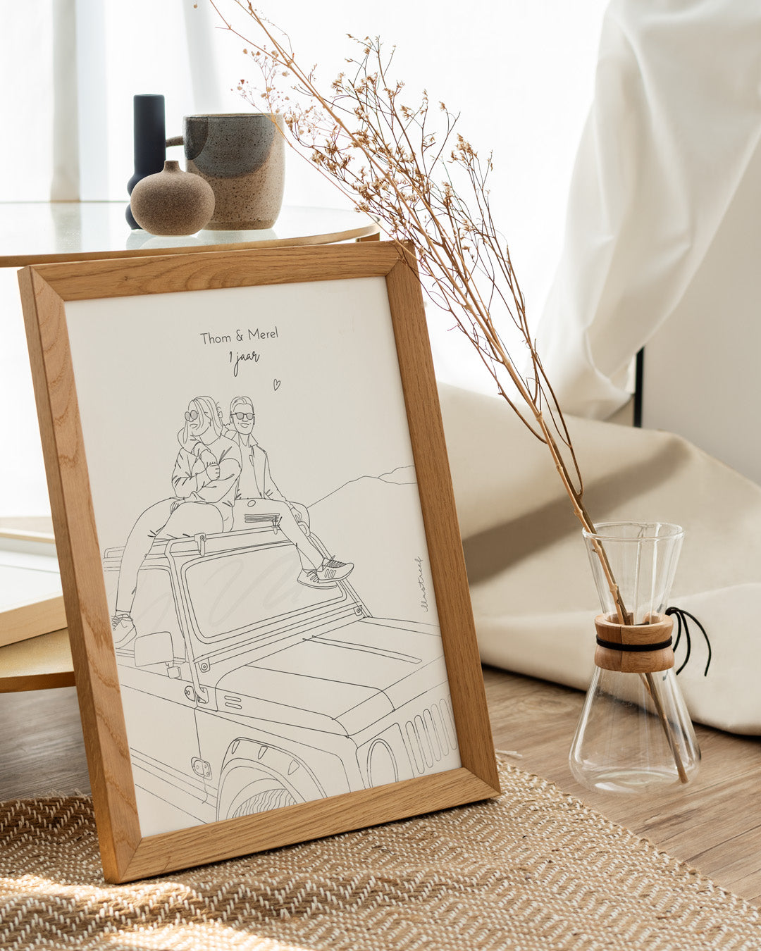 Portrettekening zwart/wit - 2 personen (digitaal)