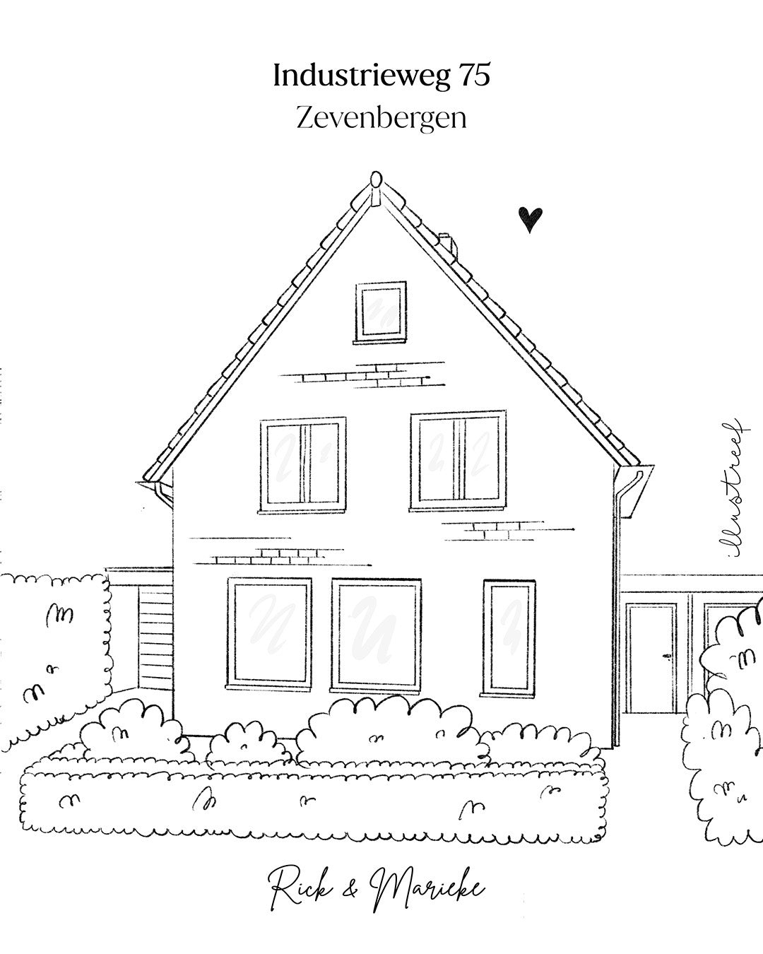 Lijntekening huis (digitaal)