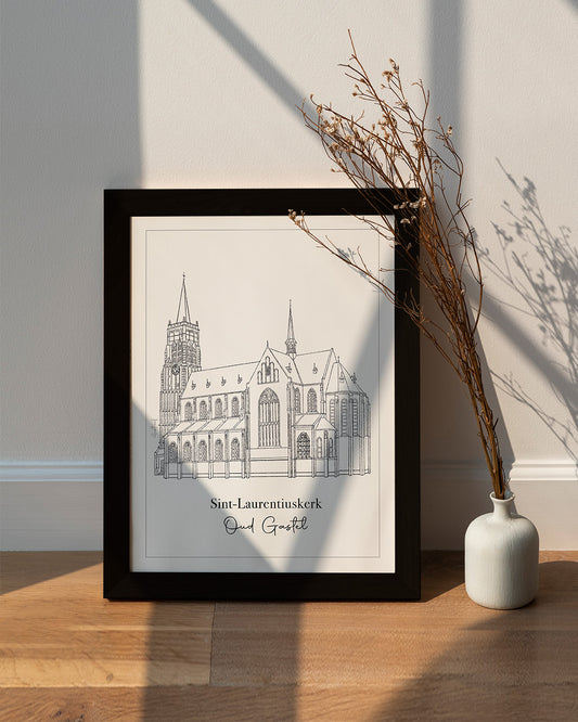 H. Laurentius kerk Oud Gastel (ingelijst)