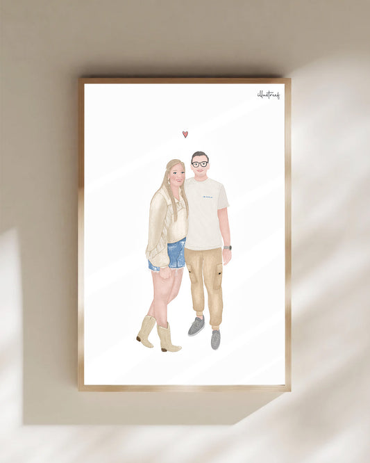 Portrettekening kleur - 2 personen (digitaal)