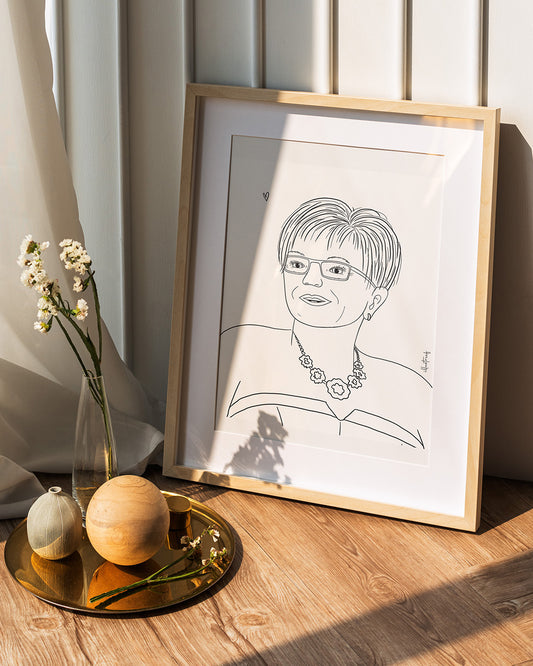 Portrettekening zwart/wit - 1 persoon (digitaal)